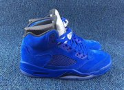 Wholesale Cheap Air Jordan 5 Retro Blue Suede Game Royal/Silver-Black