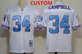 Wholesale Custom Houston Oilers Men\'s White Throwback Jersey