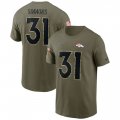 Wholesale Cheap Men's Denver Broncos #31 Justin Simmons 2022 Olive Salute to Service T-Shirt