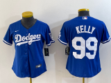 Cheap Women's Los Angeles Dodgers #99 Joe Kelly Blue Stitched Cool Base Nike Jersey