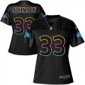 Wholesale Cheap Nike Lions #33 Kerryon Johnson Black Women's NFL Fashion Game Jersey