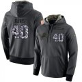 Wholesale Cheap NFL Men's Nike Detroit Lions #40 Jarrad Davis Stitched Black Anthracite Salute to Service Player Performance Hoodie