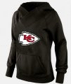 Wholesale Cheap Women's Kansas City Chiefs Logo Pullover Hoodie Black