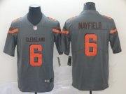 Wholesale Cheap Nike Browns #6 Baker Mayfield Gray Men's Stitched NFL Limited Inverted Legend Jersey