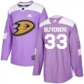 Wholesale Cheap Adidas Ducks #33 Jakob Silfverberg Purple Authentic Fights Cancer Stitched NHL Jersey