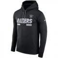 Wholesale Cheap Men's Las Vegas Raiders Nike Black Sideline ThermaFit Performance PO Hoodie