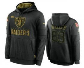 Wholesale Cheap Men\'s Las Vegas Raiders #83 Darren Waller Black 2020 Salute To Service Sideline Performance Pullover Hoodie