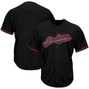 Wholesale Cheap Cleveland Indians Majestic Big & Tall Pop Fashion Jersey Black