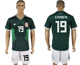 Wholesale Cheap Mexico #19 O.Peralta Green Home Soccer Country Jersey