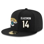 Wholesale Cheap Jacksonville Jaguars #14 Justin Blackmon Snapback Cap NFL Player Black with White Number Stitched Hat