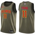 Wholesale Cheap Hawks #11 Trae Young Green Basketball Swingman Salute to Service Jersey