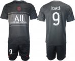 Wholesale Cheap Men 2021-2022 ClubParis Saint-GermainSecond away black 9 Soccer Jersey