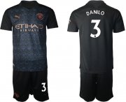 Wholesale Cheap Men 2020-2021 club Manchester City away 3 black Soccer Jerseys