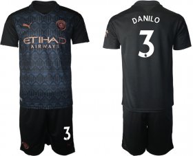 Wholesale Cheap Men 2020-2021 club Manchester City away 3 black Soccer Jerseys