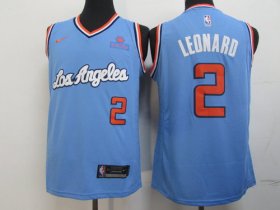 Wholesale Cheap Clippers 2 Kawhi Leonard Light Blue Nike Swingman Jersey