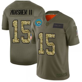 Wholesale Cheap Jacksonville Jaguars #15 Gardner Minshew II Men\'s Nike 2019 Olive Camo Salute To Service Limited NFL Jersey