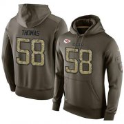 Wholesale Cheap NFL Men's Nike Kansas City Chiefs #58 Derrick Thomas Stitched Green Olive Salute To Service KO Performance Hoodie