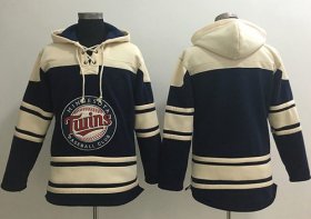 Wholesale Cheap Twins Blank Navy Blue Sawyer Hooded Sweatshirt MLB Hoodie