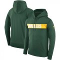 Wholesale Cheap Men's Green Bay Packers Nike Green Sideline Team Performance Pullover Hoodie