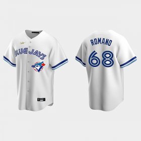 Wholesale Men\'s Jordan Romano Blue Jays #68 White Cooperstown Collection Jersey