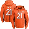 Wholesale Cheap Nike Broncos #21 Aqib Talib Orange Name & Number Pullover NFL Hoodie