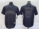 Wholesale Cheap Men's San Diego Padres #23 Fernando Tatis Jr Black Pullover Turn Back The Clock Stitched Cool Base Jersey