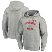 Wholesale Cheap Men's San Francisco 49ers NFL Heather Gray Super Bowl LIV Bound Heart & Soul Pullover Hoodie