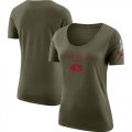 Wholesale Cheap Women's San Francisco 49ers Nike Olive Salute to Service Legend Scoop Neck T-Shirt