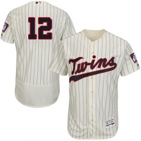 Wholesale Cheap Twins #12 Jake Odorizzi Cream Strip Flexbase Authentic Collection Stitched MLB Jersey