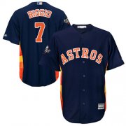 Wholesale Cheap Astros #7 Craig Biggio Navy Blue New Cool Base 2019 World Series Bound Stitched MLB Jersey