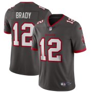 Wholesale Cheap Tampa Bay Buccaneers #12 Tom Brady Men's Nike Pewter Alternate Vapor Limited Jersey