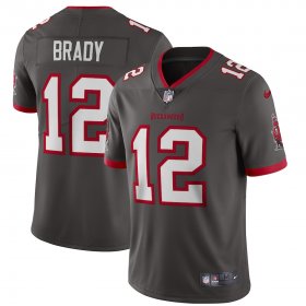 Wholesale Cheap Tampa Bay Buccaneers #12 Tom Brady Men\'s Nike Pewter Alternate Vapor Limited Jersey