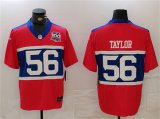 Men's New York Giants #56 Lawrence Taylor Century Red 100TH Season Commemorative Patch Limited Football Stitched Jersey