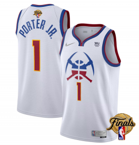 Wholesale Cheap Men\'s Denver Nuggets #1 Michael Porter Jr. White 2023 Finals Earned Edition Stitched Basketball Jersey