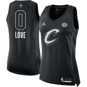 Wholesale Cheap Nike Cleveland Cavaliers #0 Kevin Love Black Women\'s NBA Jordan Swingman 2018 All-Star Game Jersey