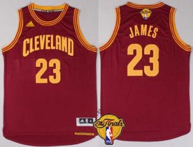 Wholesale Cheap Men\'s Cleveland Cavaliers #23 LeBron James 2015 The Finals New Red Jersey