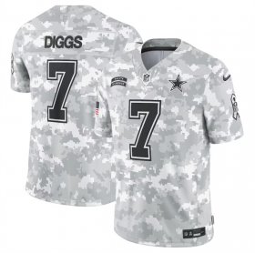 Men\'s Dallas Cowboys #7 Trevon Diggs 2024 Arctic Camo Salute To Service Limited Stitched Football Jersey