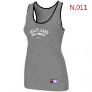 Wholesale Cheap Women's Nike Toronto Blue Jays Tri-Blend Racerback Stretch Tank Top Light Grey