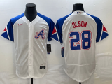 Wholesale Cheap Men's Atlanta Braves #28 Matt Olson White 2023 City Connect Flex Base Stitched Jersey