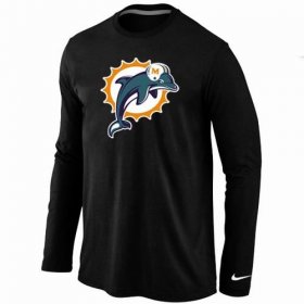 Wholesale Cheap Nike Miami Dolphins Logo Long Sleeve T-Shirt Black