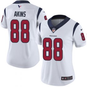 Wholesale Cheap Nike Texans #88 Jordan Akins White Women\'s Stitched NFL Vapor Untouchable Limited Jersey