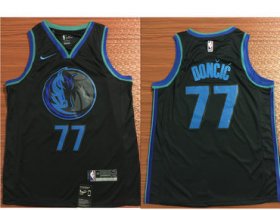 Wholesale Cheap Size XXXL Nike Dallas Mavericks #77 Luka Doncic Black 2018-19 NBA Swingman City Edition Jersey