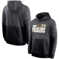 Wholesale Cheap Green Bay Packers Nike Sideline Impact Lockup Performance Pullover Hoodie Charcoal Black