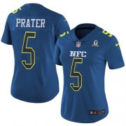 Wholesale Cheap Nike Lions #5 Matt Prater Navy Women's Stitched NFL Limited NFC 2017 Pro Bowl Jersey