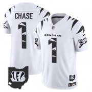 Cheap Men's Cincinnati Bengals #1 Ja'Marr Chase White F.U.S.E. Special Vapor Untouchable Limited Stitched Football Jersey