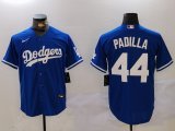 Men's Los Angeles Dodgers #44 Vicente Padilla Blue Cool Base Stitched Jersey