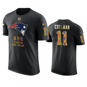 Wholesale Cheap Patriots #11 Julian Edelman Black Men\'s Black History Month T-Shirt