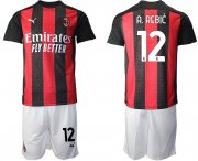 Wholesale Cheap Men 2020-2021 club AC milan home 12 red Soccer Jerseys