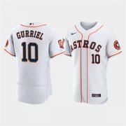 Wholesale Cheap Men's Houston Astros #10 Yuli Gurriel White 60th Anniversary Flex Base Stitched Baseball Jersey