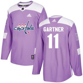 Wholesale Cheap Adidas Capitals #11 Mike Gartner Purple Authentic Fights Cancer Stitched NHL Jersey